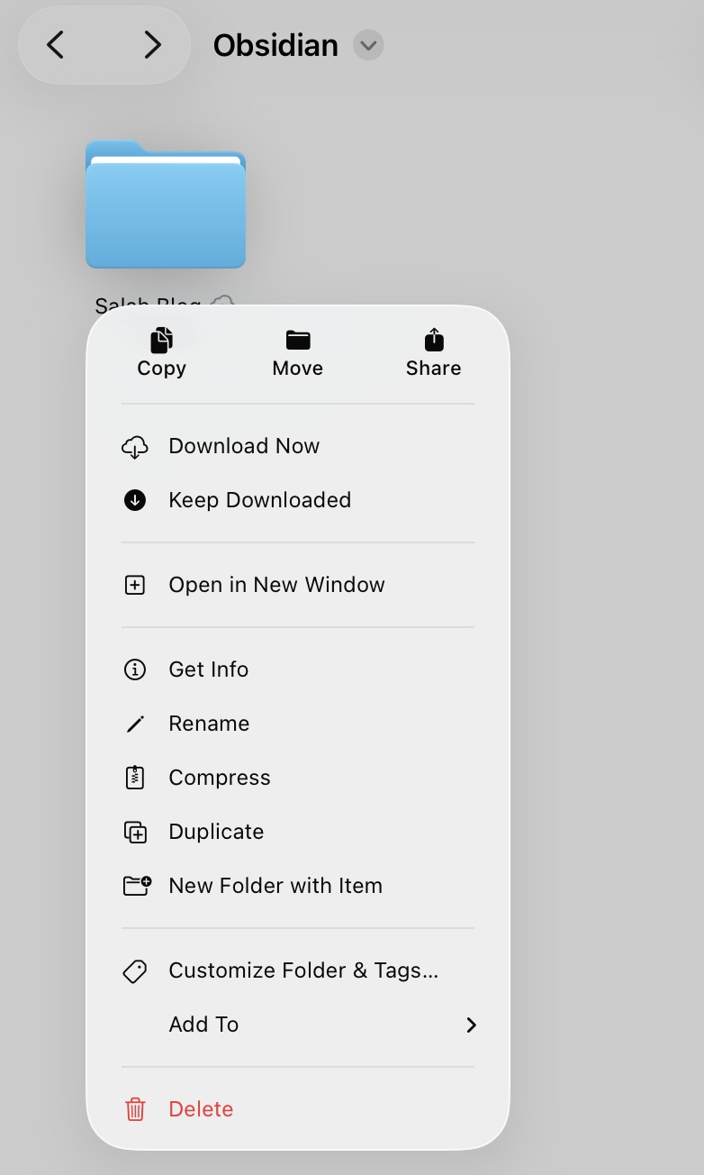 Obsidian iPad vault folder not downloaded