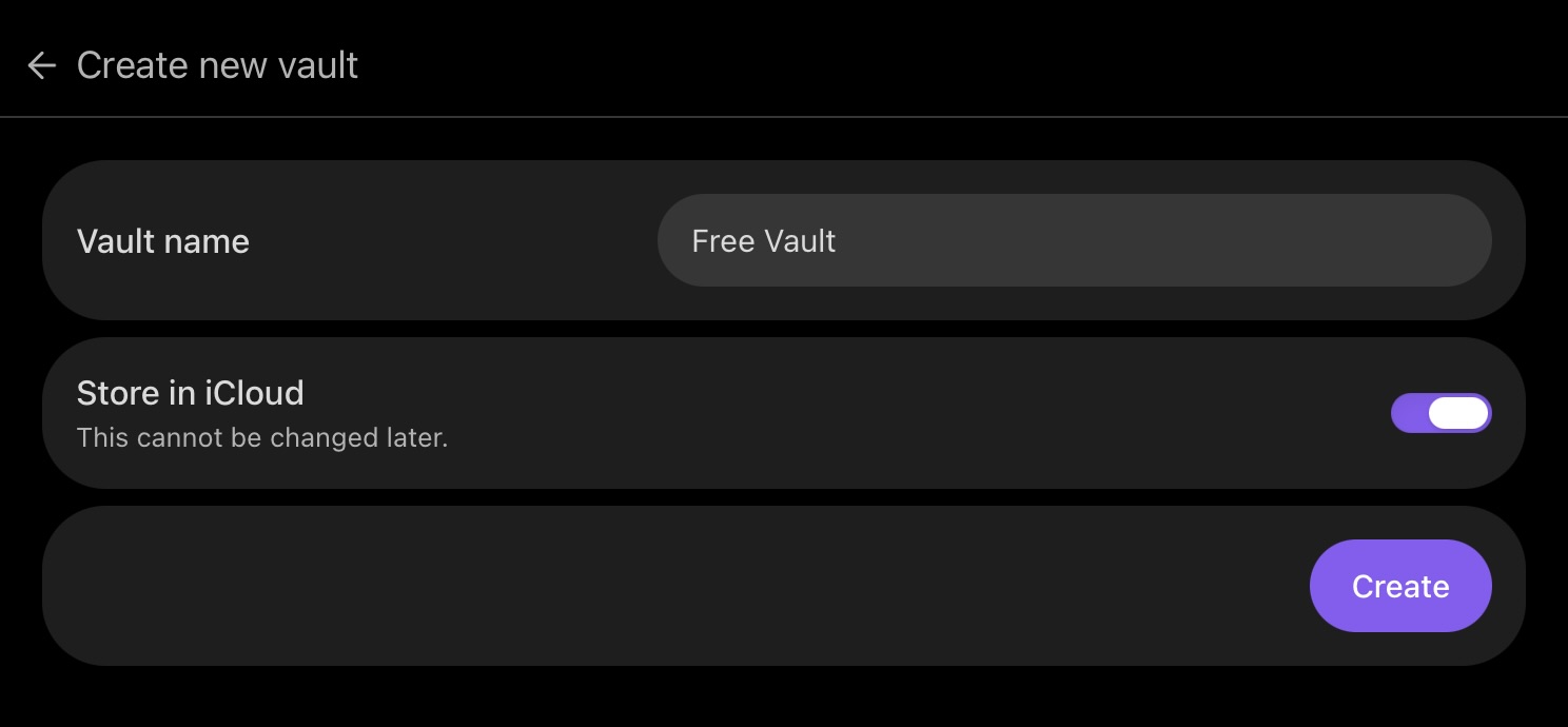 Obsidian iPad vault folder location iCloud