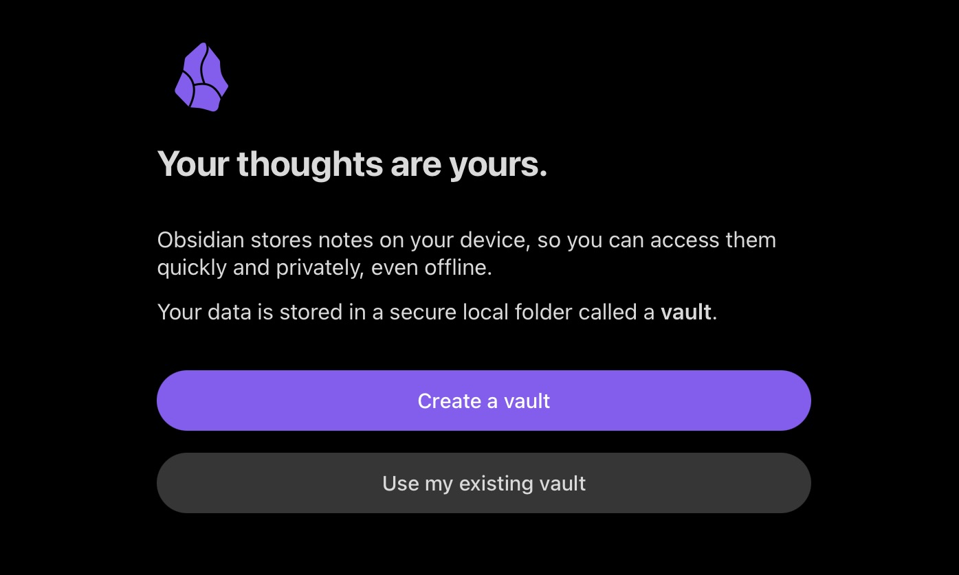 Obsidian iPad use existing vault